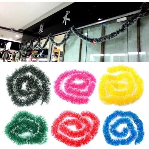 2m Long Garland Tinsel Ribbon Christmas Tree Ornament Home Party Decoration Christmas Pendant