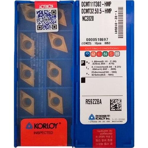 DCMT11T302-HMP NC3020 100% KORLOY Original carbide insert with the best quality 10pcs/lot free shipping