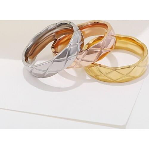 6mm Unisex Classic Stainless Steel Rings for Women Gold Silver Retro Ring for Men Drop Shipping Fashion Jewelry WC027