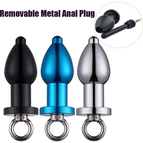 Enema/Cleaning Metal Hollow Anal Dildo Butt Plug Handheld Pull Ring Stopper Tail Anus Dilator Speculum G Spot Stimulator Sex Toy