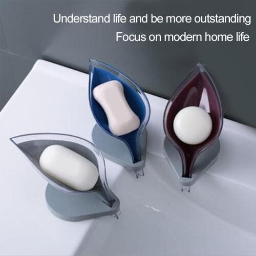 Leafy Drain Soap Dish For Bathroom Storage Portable Non-slip Soap Holder Container Plates Bath Gadgets Bathroom Accessories