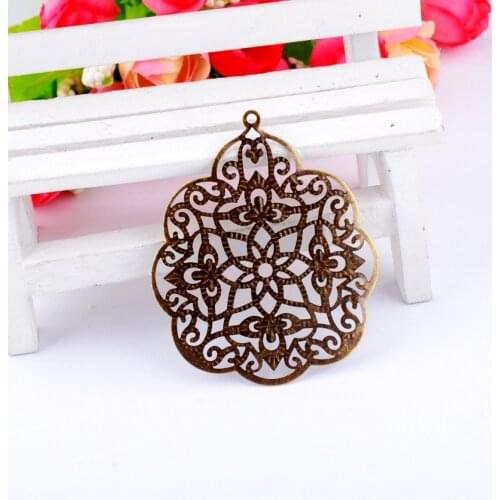 MIAOCHI Retail 5Pcs Antique Bronze Filigree Flower Wraps Connectors Metal Crafts Decoration DIY Findings 58x48mm F0429