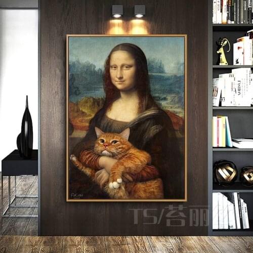 EECAMAIL Mona Lisa Art Diamond Painting Full Diamond Cross Stitch Restaurant Diamond Embroidery Porch Bedroom Brick Painting