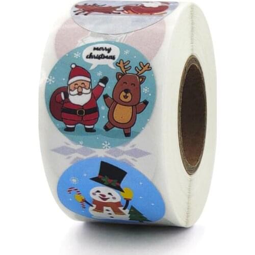 Santa Claus Adhesive Labels Children Thank You Stickers for Kids Seal Paper Scrapbook Stationery Supplies 100PCS
