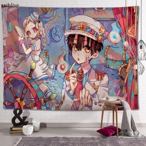 Customized Hanako Kun Hanging Fabric Background Wall Covering Home Decoration Blanket Tapestry Bedroom,Living Room Wall Decor