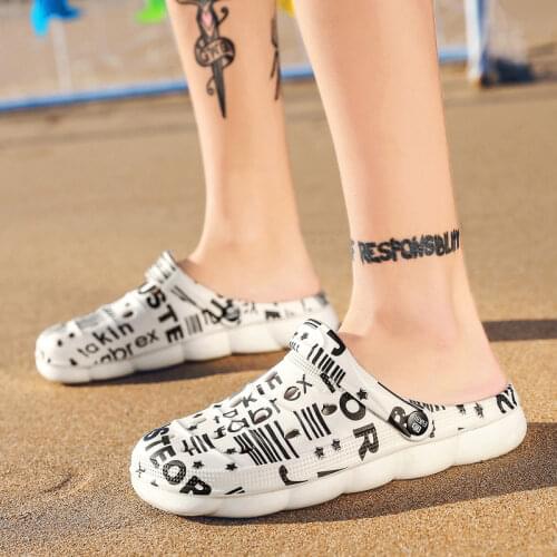 New Summer Cool Water Flip Flops Men High quality Soft Massage Beach Slippers,Fashion Man Casual Shoes Graffiti Zapatos Hombre