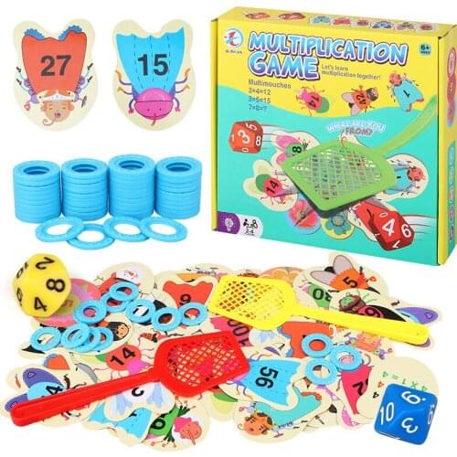 Preschool Educational Toys Multiplication Words Learning Game Fly Swatting English Learning Card Mind Agility Game Children Toys