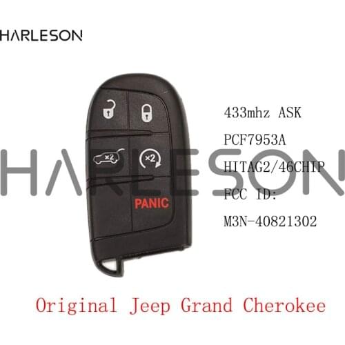 Original M3N-40821302 Smart Remote Car Key 5Buttons 433MHz PCF7953A ID46 For 2014 2015 2016 2017 2018 2019 Jeep Grand Cherokee