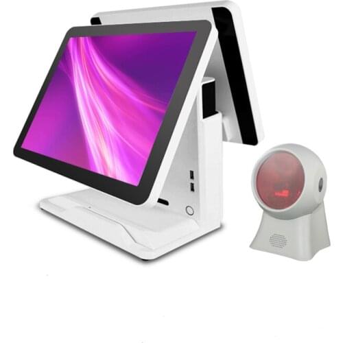 15+15 inch pos system quality pos all in one points of sale pos termial with scanner