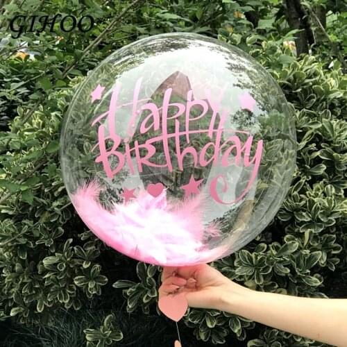 1pcs DIY Black Gold Stickers Clear Bubble Balloons Transparent Wedding Theme Happy Birthday Wedding Party Decor without balloon