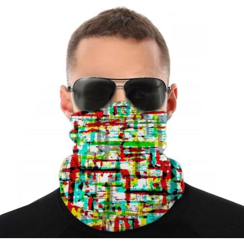 Mid-century Pattern Scarves Half Face Mask Unisex Halloween Tube Scarf Balaclava Bandana Versatility Headwear Biking Hiking