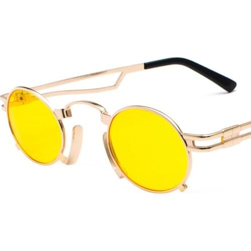 Small Steampunk Sunglasses Women Men Vintage Gothic Punk Sun Glasses Metal Brand Designer Ladies Fashion Glasses UV400 HA-86