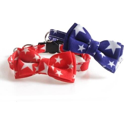 Pets Supplies Adjustable Pet Bowknot Necktie Collar Flag Bow Tie for Cat and Dog 2 Colors Accessories