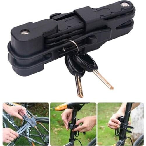 Universal Folding Bicycle Lock Steel Bike Lock Security Cable Lock Anti-Theft Combination Riding Tool for Mountain Bike