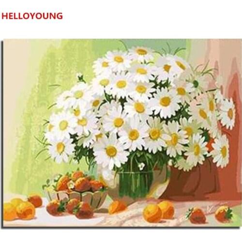 YH078 DIY Handpainted Oil Painting Chrysanthemum Digital Painting by numbers oil paintings chinese scroll paintings Home Decor