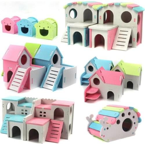 1Pc Hamster sleeping room Xiaowo house toy sleeping room golden silk bear wood room Xiaochong furniture luxury villa