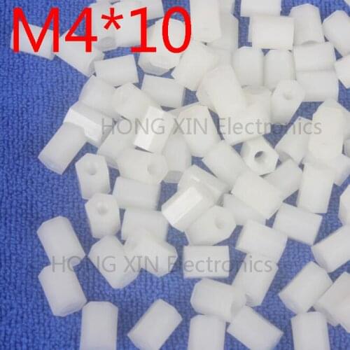 M4*10 white 1pcs Nylon Standoff Spacer Standard M4 Plastic Female-Female 10mm Standoff Repair accessory High Quality