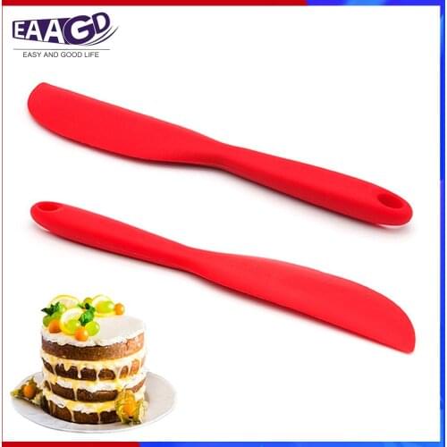 1Pcs Silicone Cream Scraper Cake Butter Spatula Mixing Batter Kitchen Scraper Brush Handle Silicone Baking Cook Tool