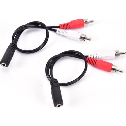1pc Universal 3.5mm Stereo Audio Female Jack to 2 RCA Male Socket to Headphone 3.5 Y Adapter Cable