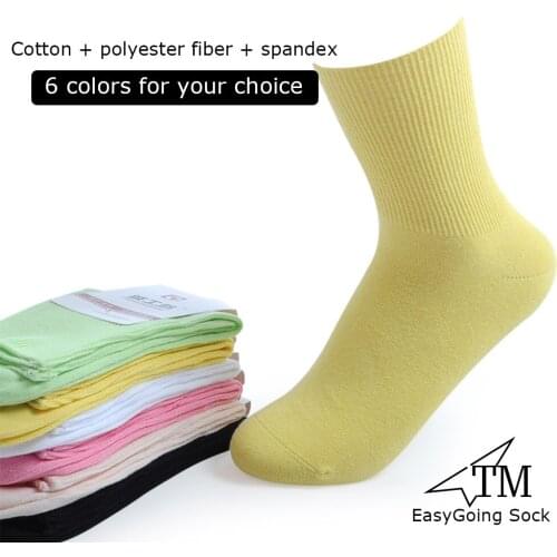 5 Pair / Pack Womens Boneless Comfortable Breathable Cotton Tube Socks Fit For All Season