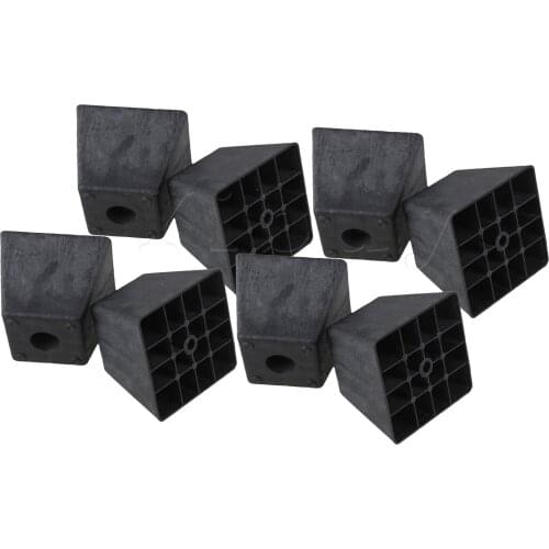 8 x Black Plastic Trapezoid Sofa Legs Furniture Accessories 9.8x9.8x8cm