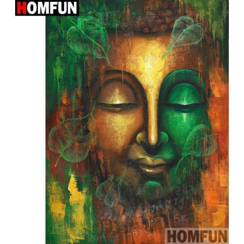 HOMFUN Full Square/Round Drill 5D DIY Diamond Painting "Religious Buddha" Embroidery Cross Stitch 3D Home Decor Gift A13020