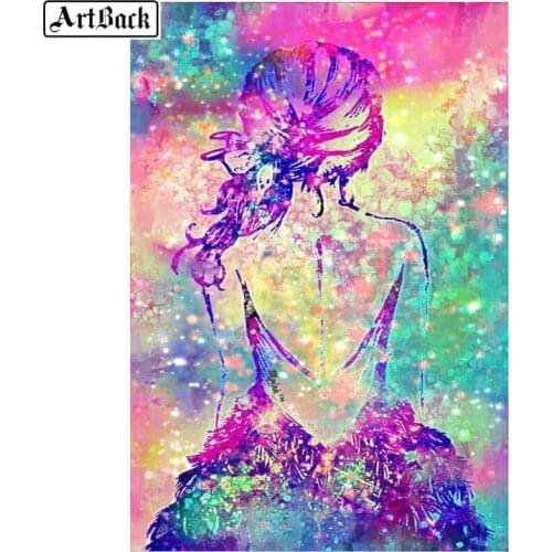 ArtBack 5d diy diamond painting girl sticker full square diamond mosaic resin diamond embroidery crafts kit