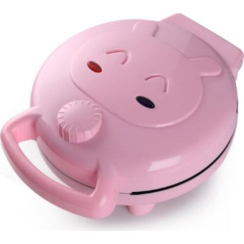 J6PE 220V Electric Automatic Cake Machine Mini Cartoon Waffle Sandwich Baking Breakfast Maker UK Plug