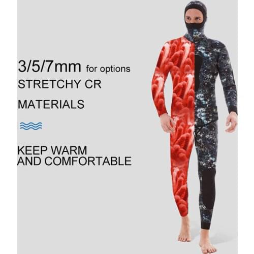 Camouflage 7MM Mens New Arrival Wetsuit One-piece Diving Wet suit Winter Warm Neoprene Diving suit Spearfishing