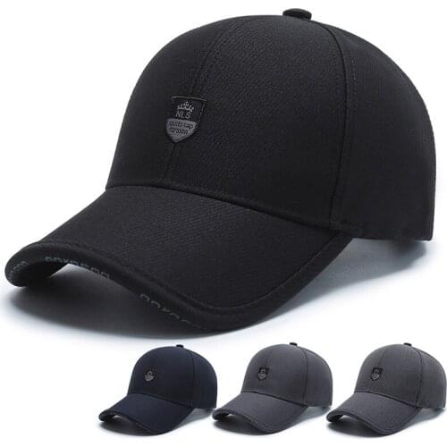 Spring Autumn New Men Trendy Fashion Wild Sunshade Baseball Cap Winter Middle-Aged Sports Windproof Cold Cotton Warm Hat C35