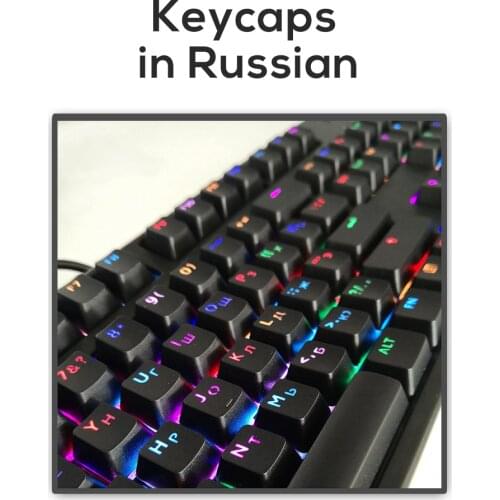 Mechanical Keyboard Keycaps OEM Profile Russian Korean Spanish French Layout Key ABS Transparent 104 Keys For Cherry GK61