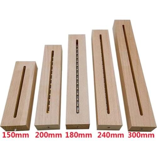 3D Crystals Glass Resin Art Rectangle LED Lights Display Base Crystal Handmade Wooden Lighted Base Stand