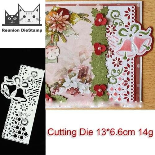 Reunion Metal Cutting Dies Cut Die Christmas Bell Lace Scrapbooking Album Paper DIY Card Craft Embossing Die Cuts Bells Border