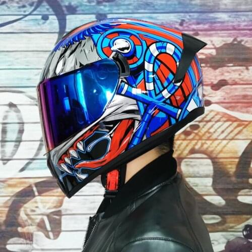 Motorcycle Helmet Full Face The Popular Design of The Knight Double Lens Long Tail Wing Moto Bicycle Enduro Mtb Motocross Helmet