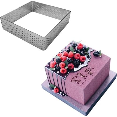 Mousse Tarts Ring Heart/Square/Oval/Rectangle Shape Stainless Steel Perforated Cake Circle Baking Decorating Tool Mousse Mold