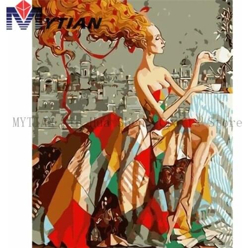 MYTIAN 5D DIY Diamond Painting Beautiful Elegant Lady,Abstract,Mosaic Diamond Embroidery Paint By Numbers For Home Decoration