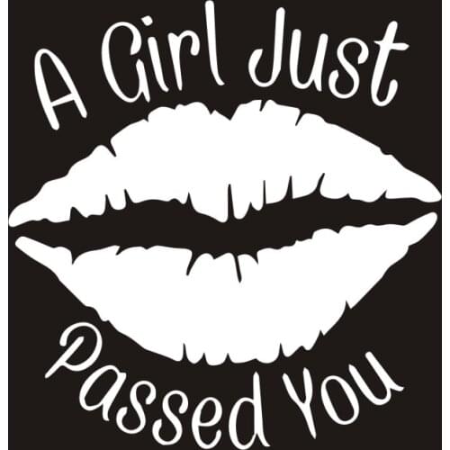 You just got passed by a girl sticker vinyl funny turbo decals JDM cool Matte Black Decal 11.4x10.9cm