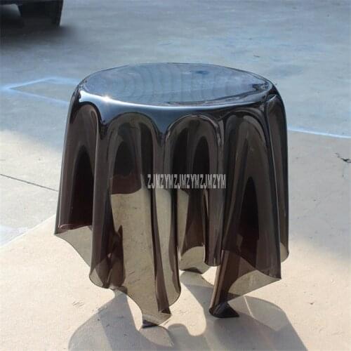 Nordic Round Acrylic Tea Table Book Colorful Transparent Home Living Room Bedroom Magic Tablecloth Design Luxury Modern Table