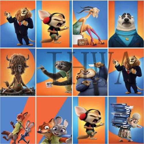 New DIY Diamond Painting Disney Zootopia Sloth&Nick Wilde Cross Stitch Embroidery Mosaic Home Decor Gift Sale Handicrafts