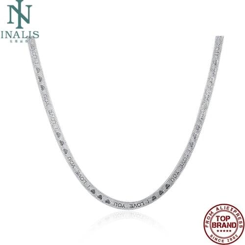INALIS Romantic Trendy Necklaces I LOVE YOU Text Heart Necklace Wedding Engagement Best Selling Fashion Jewelry Gift For Friend