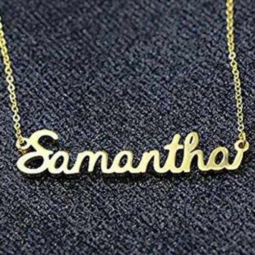 Custom Name Birthday Gift Necklaces Gold Color Personalized Stainless Steel Letter Necklace Pendant Collares Mujer