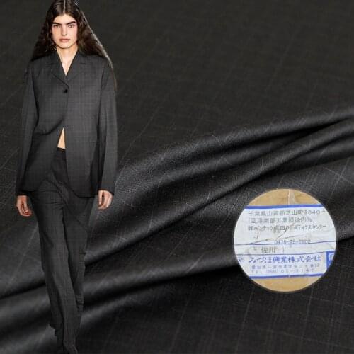 Pearlsilk Plaid Japanese High Count Worsted Silk Wool Fabrics Material Autumn Women Pants Suits Sewing Cloth Freeshipping