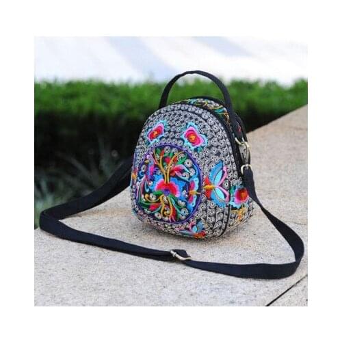 Hot National embroidery women mini shopping handbags!Nice floral prints lady casual shoulder bag Hot multi-use canvas carrier