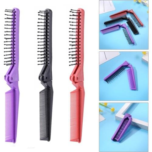 Portable Folding Combs Anti-static Hair Brush Travel Hair Brush Beard Pocket Toothed Massage Folding Brush Hairdressing Styling