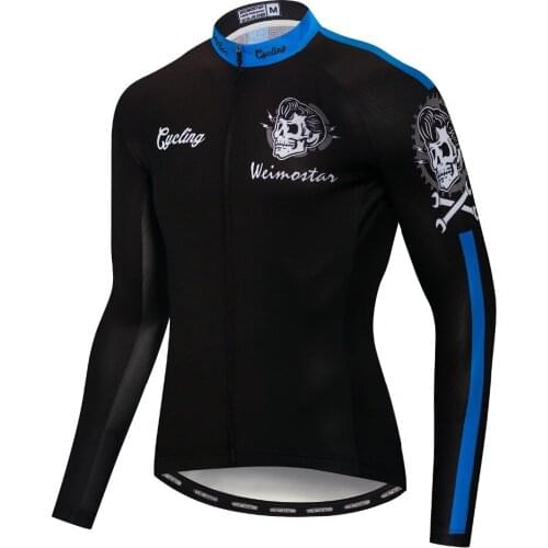 Pro Mens Cycling Jersey Breathable Cycling Clothing Long Sleeve Sport Bike Jersey Racing Bicycle Clothing Ropa Ciclismo BLACK