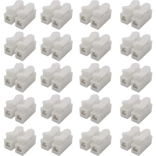 10/20/30/50Pcs Quick Fix Spring Wire Connector CH2 CH3 Electrical Cable Clamp Terminal Block Connector