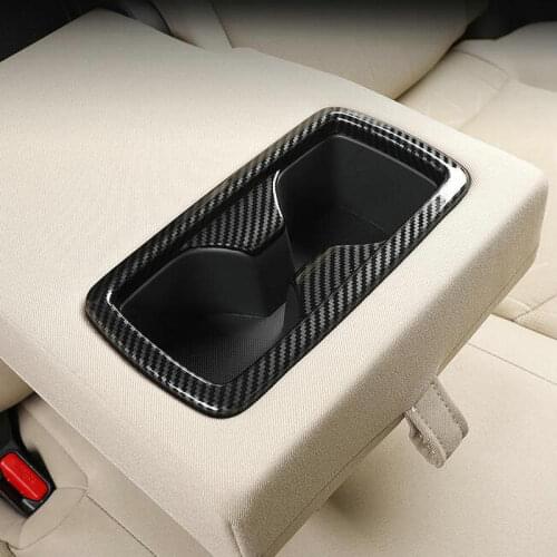 Automobile rear drainage cup holder carbon fiber decorative frame For Toyota RAV4 RAV 4 XA50 2019 2020