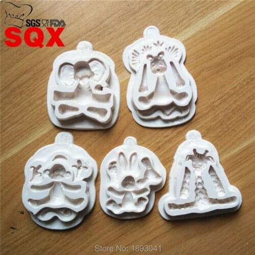 Giraffe / monkey / rabbit / bear / elephant animal shaped silicone cake mold cake decorating tool kitchen accessories SQ16252-56