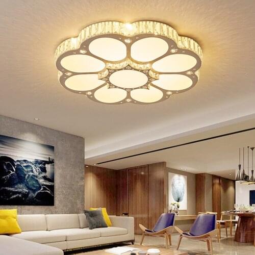 Modern Light Luxury Creative Crystal LED Living Room Bedroom Lamp Four Leaf Grass Shape Study Ceiling Lamp