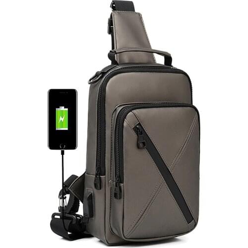 New mens bag single shoulder bag anti splash Oxford cloth backpack mens leisure USB chest bag business bag